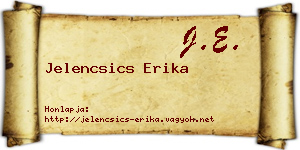 Jelencsics Erika névjegykártya